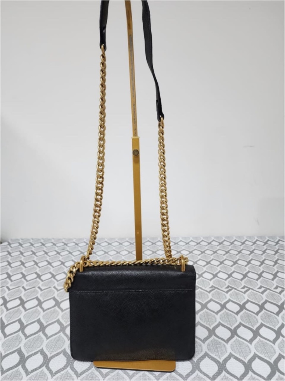 Authentic PRADA Saffiano Chain Shoulder Bag Black - Picture 4 of 14
